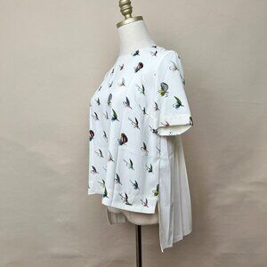 Ted Baker London Colour By Numbers Idel Fly Fish Pleat-back Top In Ivory Size 2